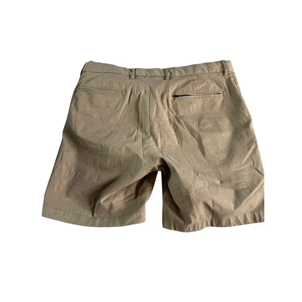 Nordstrom Tech-Smart Slim Fit Shorts Mens 36 Khaki Performance Stretch Casual